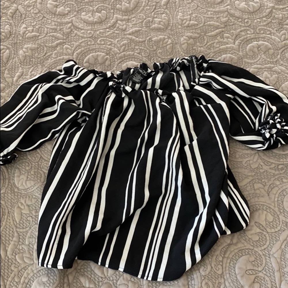 Stripped off the shoulder blouse